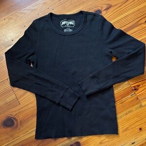 American Eagle Outfitters Textured Black Crewneck Sweater